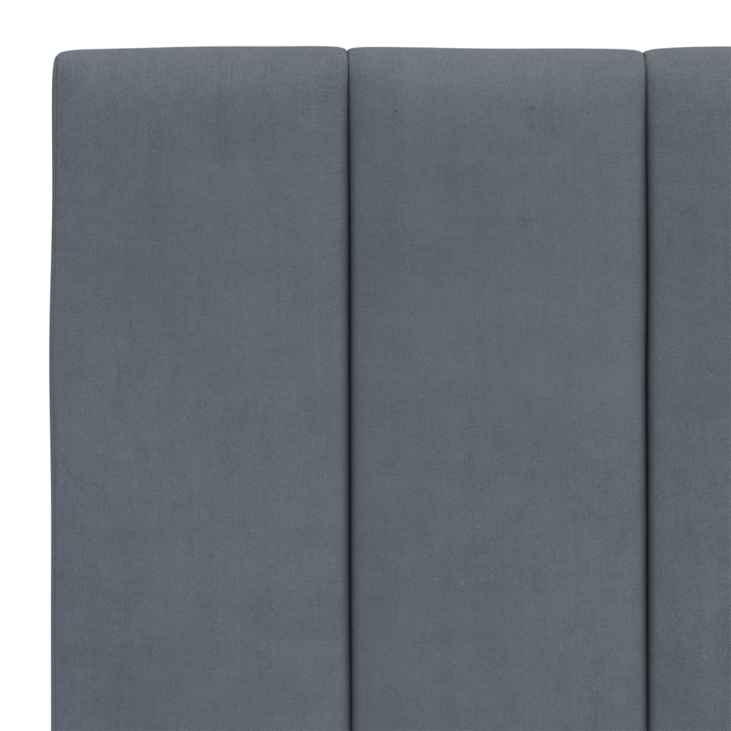 Giroletto senza Materasso Hanko Grigio Scuro 140x190 cm Velluto 3207844