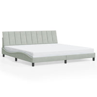 Giroletto senza Materasso-Struttura Letto Hanko Grigio Chiaro 200x200 cm Velluto