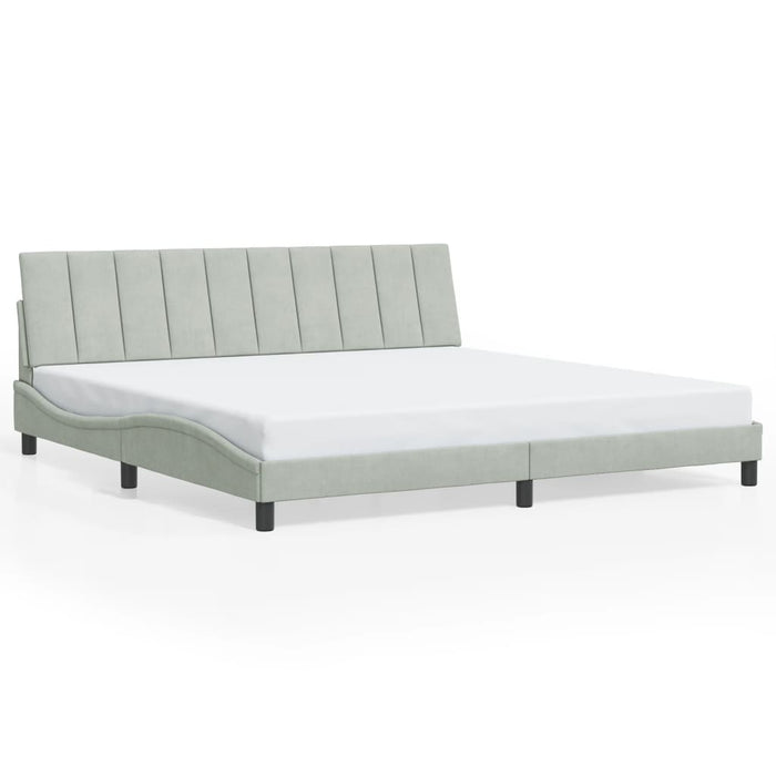 Giroletto senza Materasso-Struttura Letto Hanko Grigio Chiaro 200x200 cm Velluto