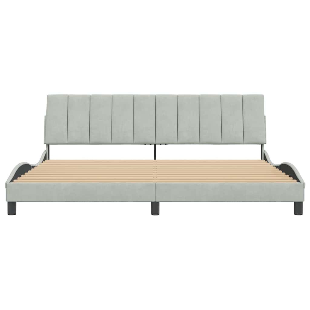 Giroletto senza Materasso-Struttura Letto Hanko Grigio Chiaro 200x200 cm Velluto