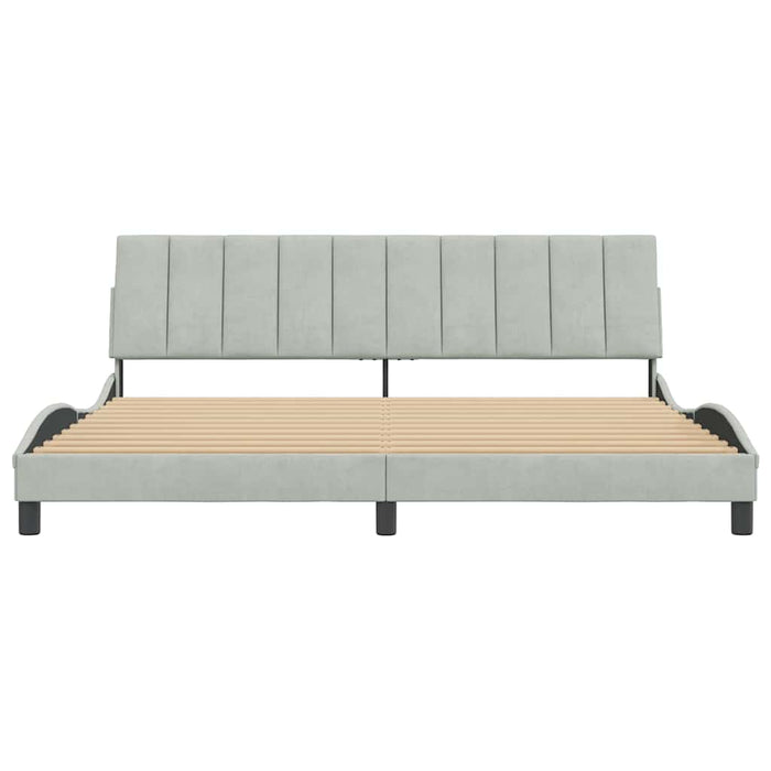 Giroletto senza Materasso-Struttura Letto Hanko Grigio Chiaro 200x200 cm Velluto