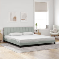 Giroletto senza Materasso-Struttura Letto Hanko Grigio Chiaro 200x200 cm Velluto