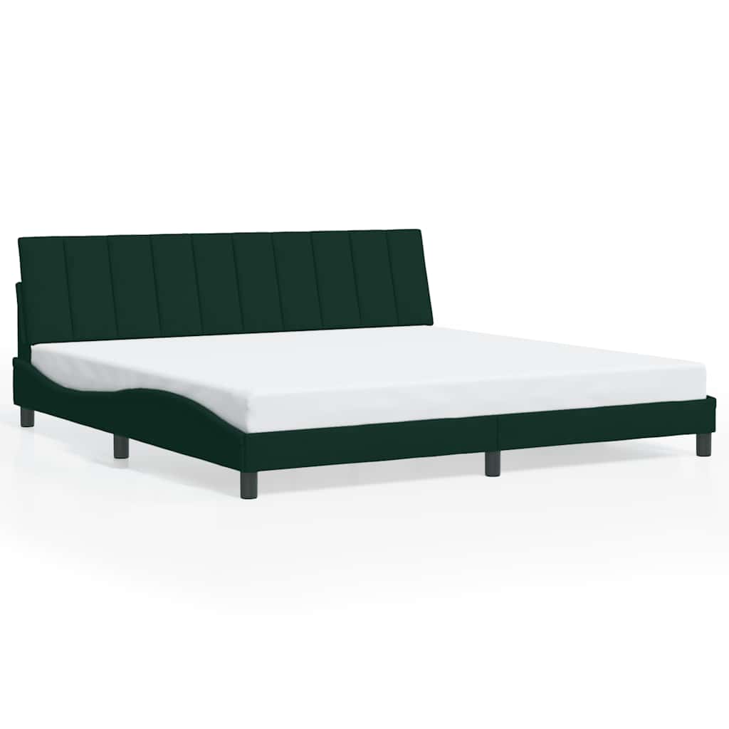 Giroletto senza Materasso-Struttura Letto Hanko Verde Scuro 200x200 cm in Velluto
