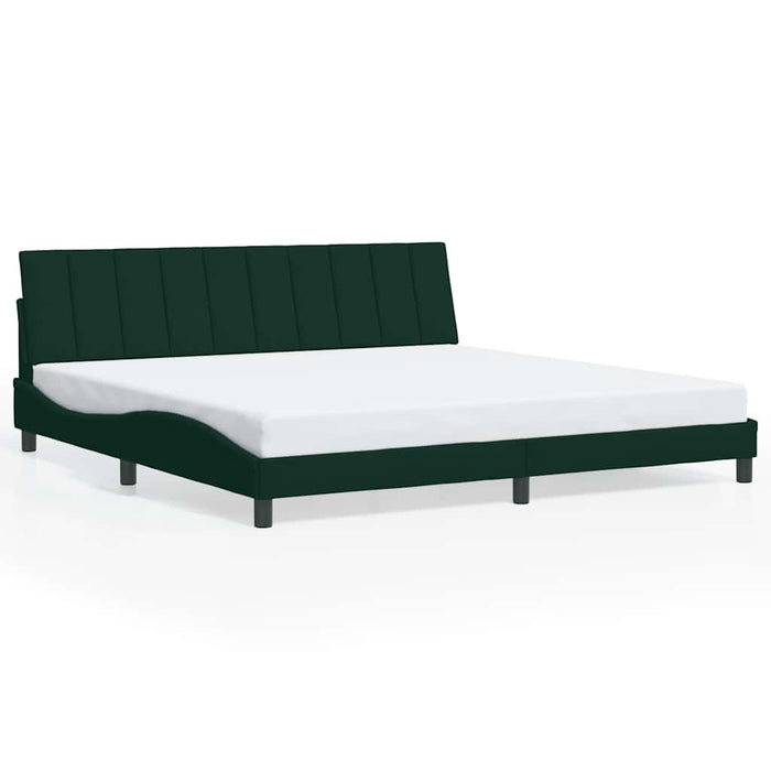 Giroletto senza Materasso-Struttura Letto Hanko Verde Scuro 200x200 cm in Velluto