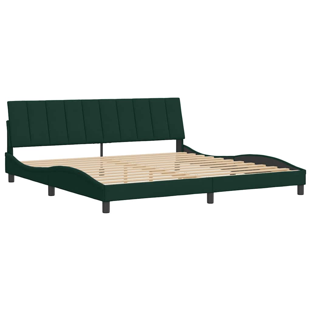 Giroletto senza Materasso-Struttura Letto Hanko Verde Scuro 200x200 cm in Velluto