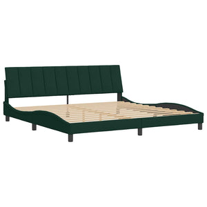 Giroletto senza Materasso-Struttura Letto Hanko Verde Scuro 200x200 cm in Velluto