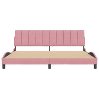 Giroletto senza Materasso-Struttura Letto Hanko Rosa 200x200 cm in Velluto