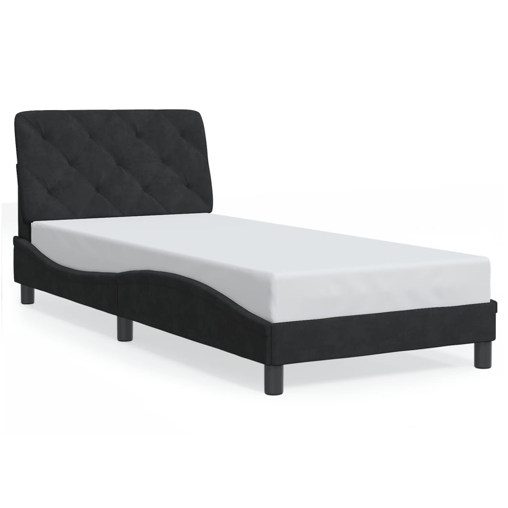 Giroletto senza Materasso-Struttura Letto Nero 80x200 cm in Velluto