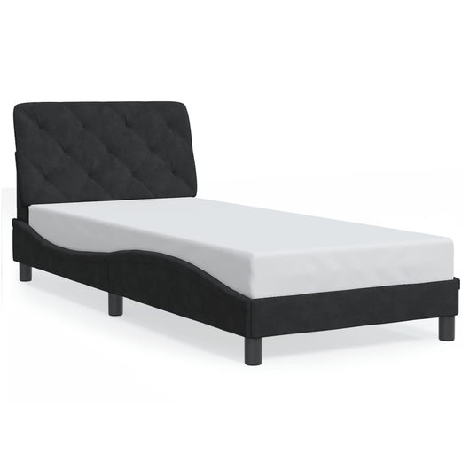 Giroletto senza Materasso-Struttura Letto Nero 80x200 cm in Velluto
