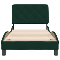 Giroletto senza Materasso-Struttura Letto Verde Scuro 80x200 cm in Velluto 150811