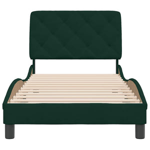 Giroletto senza Materasso-Struttura Letto Verde Scuro 80x200 cm in Velluto 150811