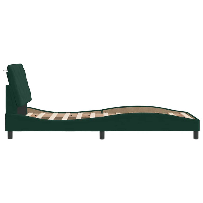 Giroletto senza Materasso-Struttura Letto Verde Scuro 80x200 cm in Velluto 150811