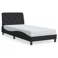 Giroletto senza Materasso-Struttura Letto Nero 90x190 cm in Velluto