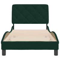 Giroletto senza Materasso-Struttura Letto Verde Scuro 90x190 cm in Velluto 574554