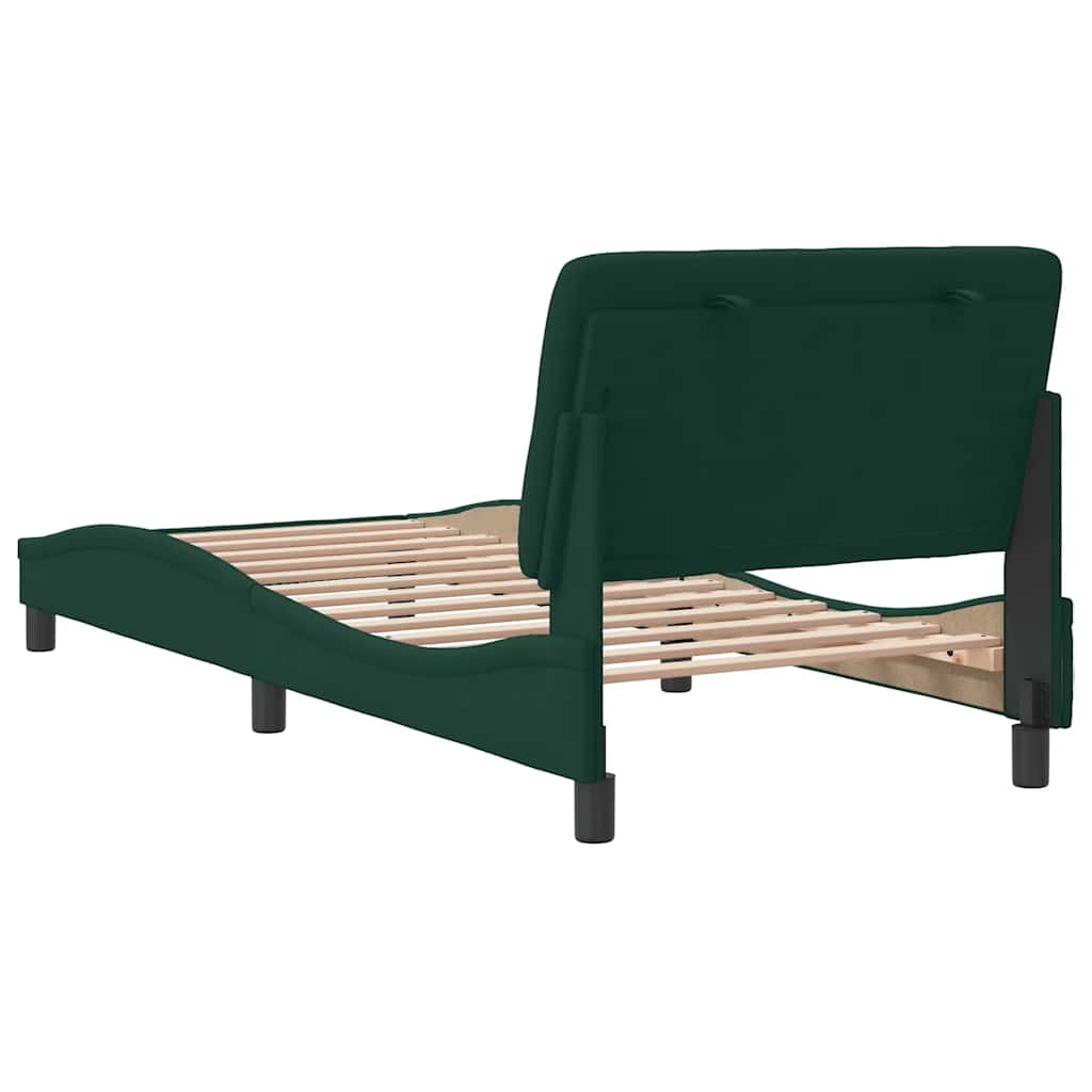 Giroletto senza Materasso-Struttura Letto Verde Scuro 90x190 cm in Velluto 574554