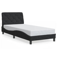 Giroletto senza Materasso-Struttura Letto Nero 90x200 cm in Velluto