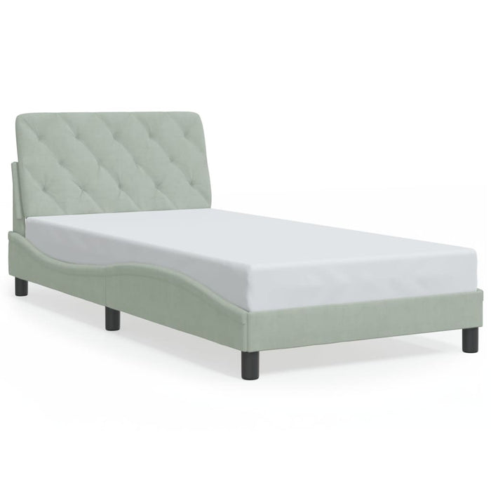 Giroletto senza Materasso Grigio Chiaro 100x200 cm Velluto 3207905