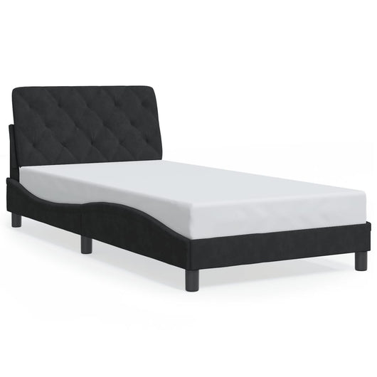 Giroletto senza Materasso-Struttura Letto Nero 100x200 cm in Velluto 972523