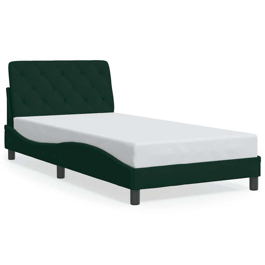 Giroletto senza Materasso-Struttura Letto Verde Scuro 100x200 cm in Velluto 655089