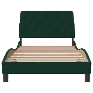 Giroletto senza Materasso-Struttura Letto Verde Scuro 100x200 cm in Velluto 655089