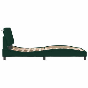Giroletto senza Materasso-Struttura Letto Verde Scuro 100x200 cm in Velluto 655089