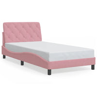 Giroletto senza Materasso-Struttura Letto Rosa 100x200 cm in Velluto