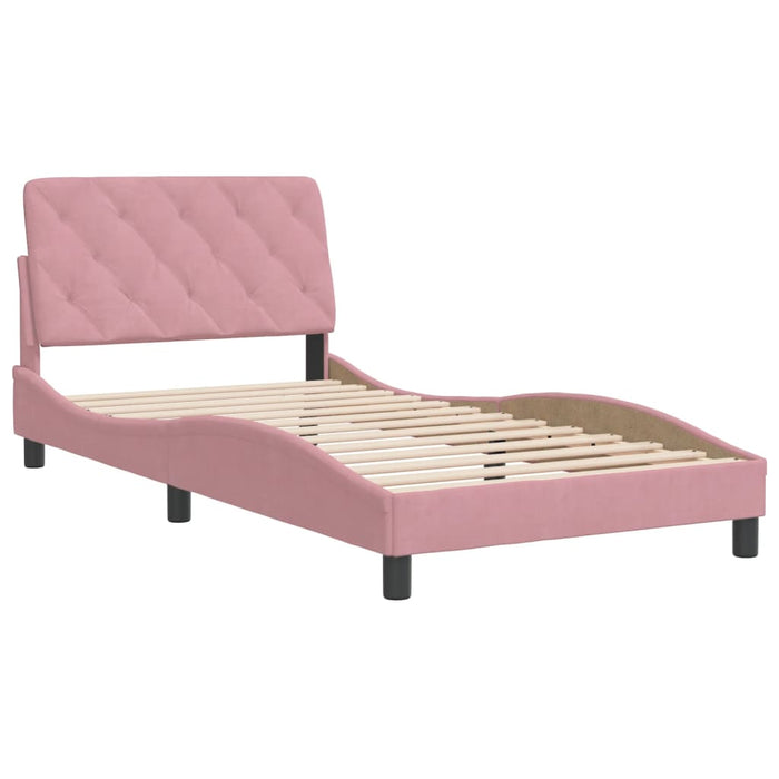 Giroletto senza Materasso-Struttura Letto Rosa 100x200 cm in Velluto