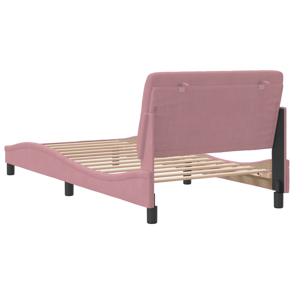 Giroletto senza Materasso-Struttura Letto Rosa 100x200 cm in Velluto