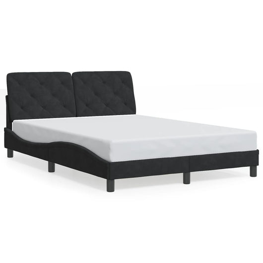 Giroletto senza Materasso-Struttura Letto Nero 120x200 cm Velluto 275767