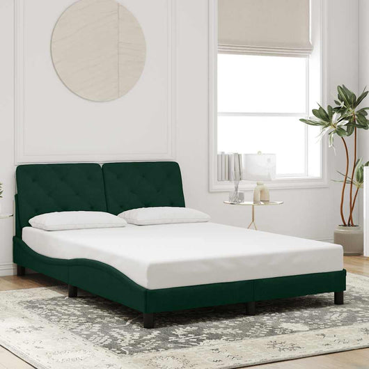 Giroletto senza Materasso-Struttura Letto Verde Scuro 120x200 cm in Velluto 621461