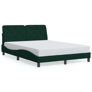 Giroletto senza Materasso-Struttura Letto Verde Scuro 140x190 cm in Velluto 686378