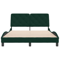 Giroletto senza Materasso-Struttura Letto Verde Scuro 140x190 cm in Velluto 686378