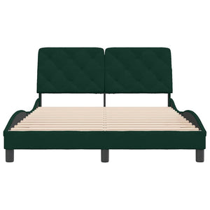 Giroletto senza Materasso-Struttura Letto Verde Scuro 140x190 cm in Velluto 686378