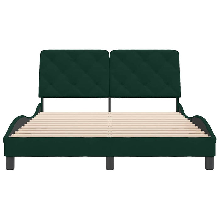 Giroletto senza Materasso-Struttura Letto Verde Scuro 140x190 cm in Velluto 686378