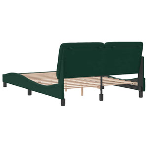 Giroletto senza Materasso-Struttura Letto Verde Scuro 140x190 cm in Velluto 686378