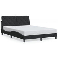 Giroletto senza Materasso-Struttura Letto Nero 140x200 cm in Velluto 350362