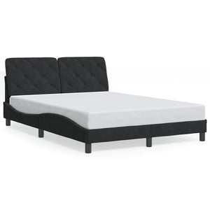 Giroletto senza Materasso-Struttura Letto Nero 140x200 cm in Velluto 350362