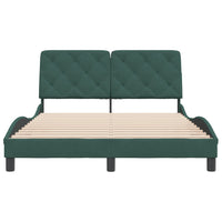 Giroletto senza Materasso-Struttura Letto Verde Scuro 140x200 cm in Velluto 290467