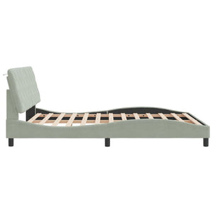 Giroletto senza Materasso Grigio Chiaro 160x200 cm Velluto 3207929