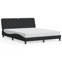 Giroletto senza Materasso-Struttura Letto Nero 160x200 cm in Velluto 615489