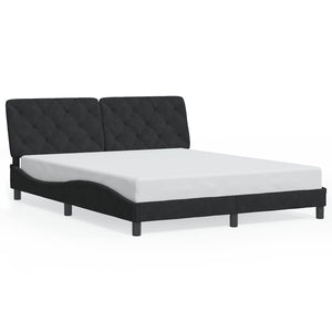 Giroletto senza Materasso-Struttura Letto Nero 160x200 cm in Velluto 615489
