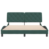 Giroletto senza Materasso-Struttura Letto Verde Scuro 160x200 cm in Velluto 599612
