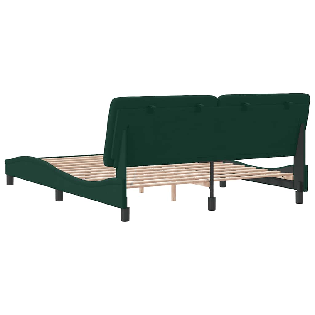 Giroletto senza Materasso-Struttura Letto Verde Scuro 160x200 cm in Velluto 599612
