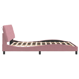 Giroletto senza Materasso-Struttura Letto Rosa 160x200 cm in Velluto