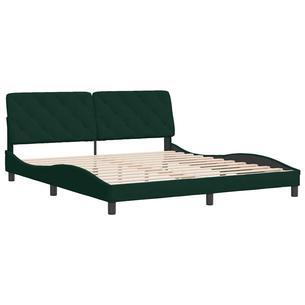 Giroletto senza Materasso-Struttura Letto Verde Scuro 180x200 cm in Velluto 133823