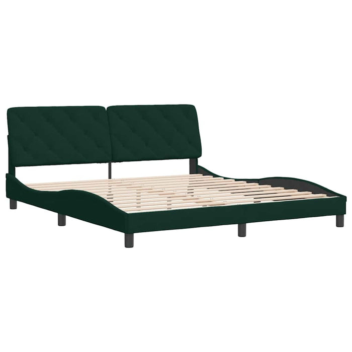 Giroletto senza Materasso-Struttura Letto Verde Scuro 180x200 cm in Velluto 133823
