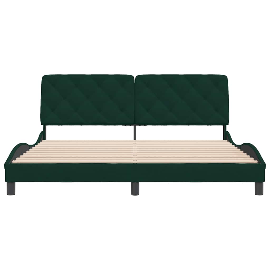 Giroletto senza Materasso-Struttura Letto Verde Scuro 180x200 cm in Velluto 133823