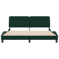 Giroletto senza Materasso-Struttura Letto Verde Scuro 180x200 cm in Velluto 133823