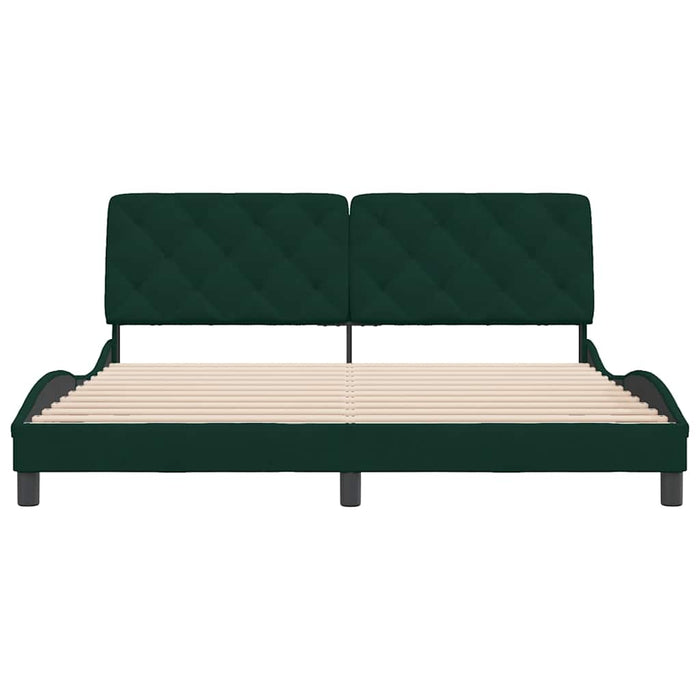 Giroletto senza Materasso-Struttura Letto Verde Scuro 180x200 cm in Velluto 133823