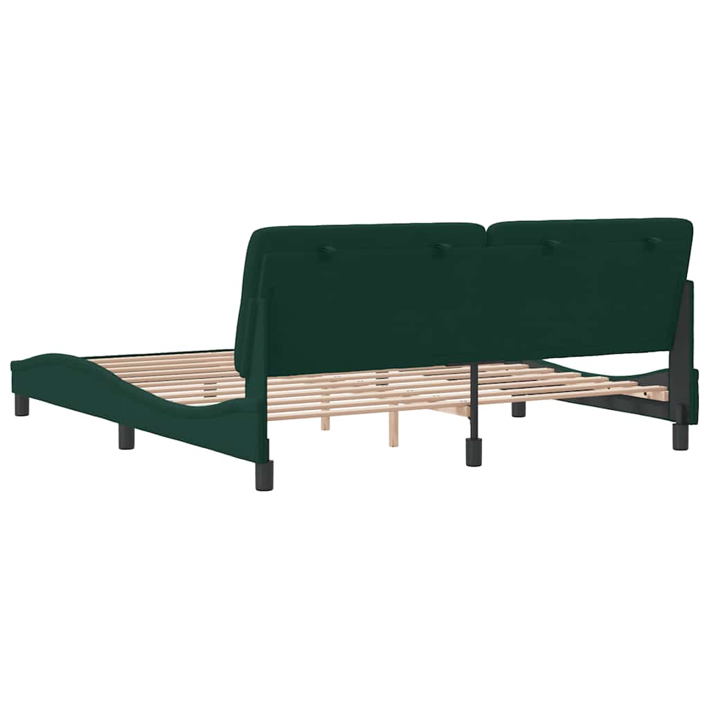 Giroletto senza Materasso-Struttura Letto Verde Scuro 180x200 cm in Velluto 133823
